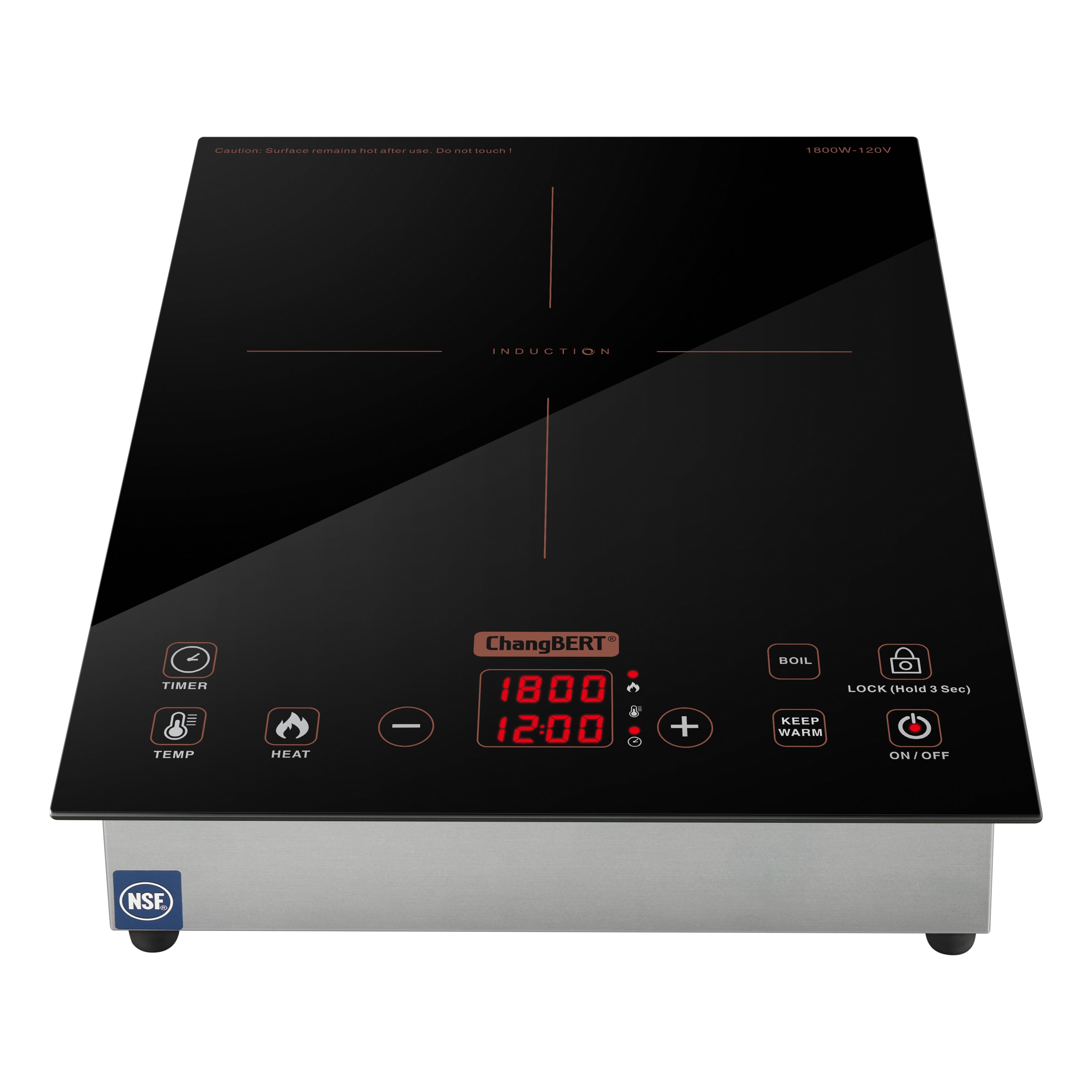 Black single-zone ChangBERT BI001 induction cooktop with touch controls and metal housing; exact 103030-A gallery image