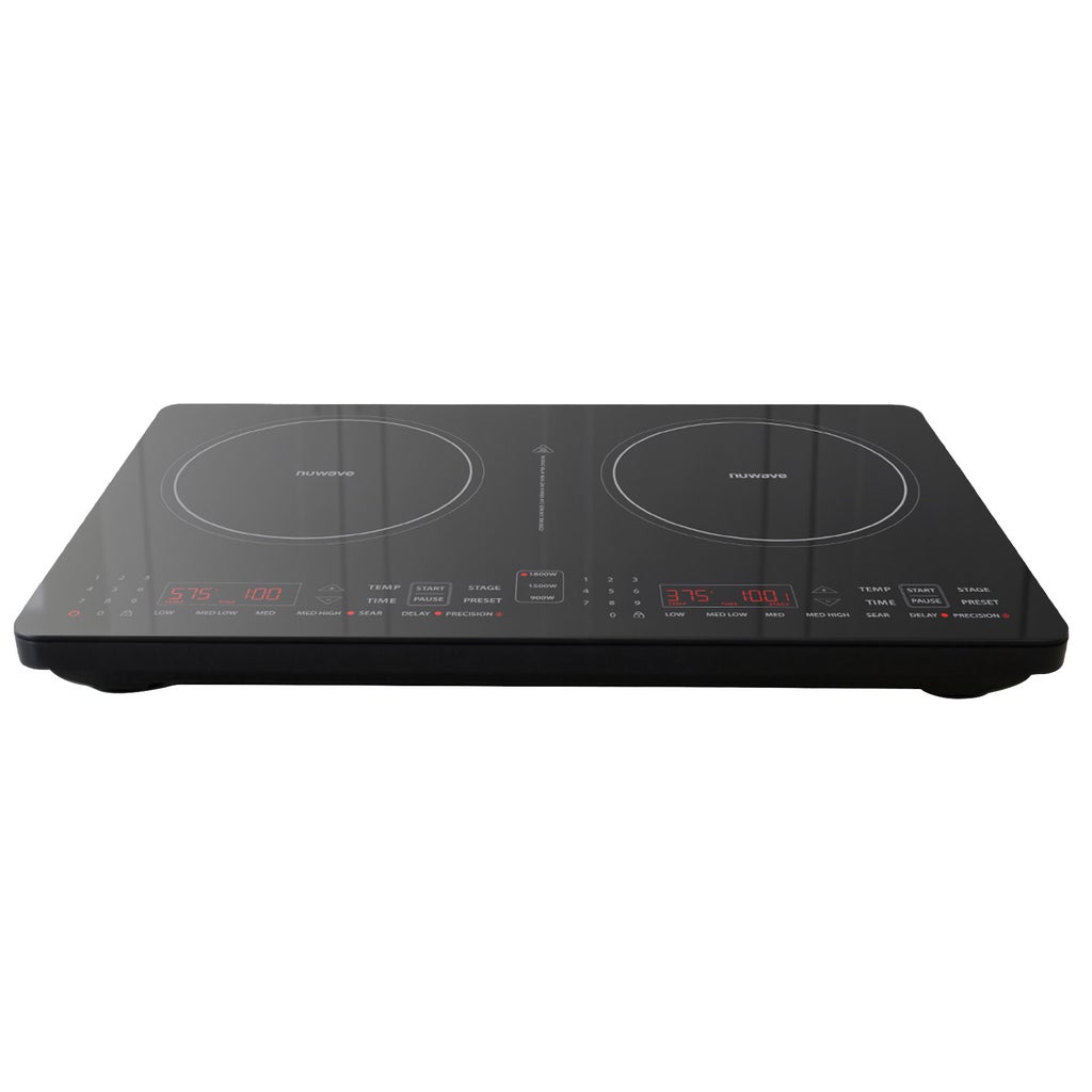 Black Nuwave Dual Top Pro with two marked induction zones and separate control panels