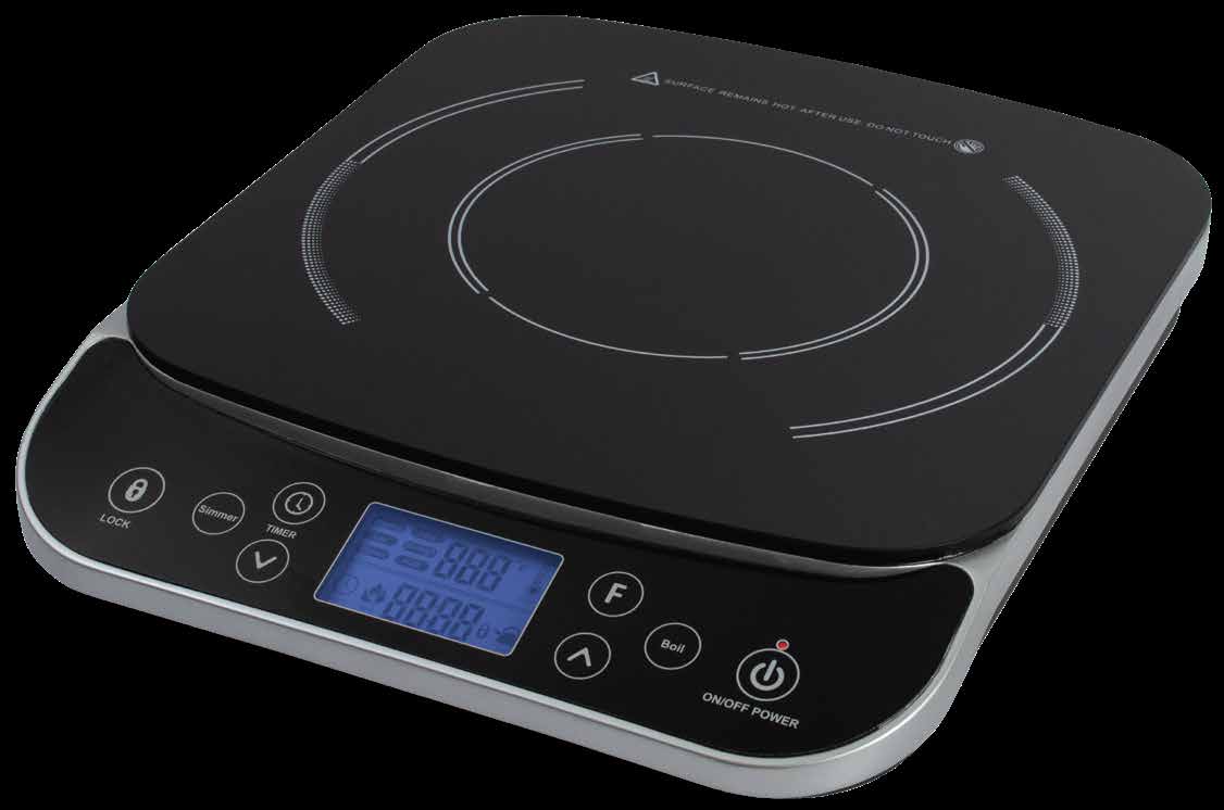 Black single-zone Max Burton Digital Induction Cooktop shown on the official P/N 6450 package