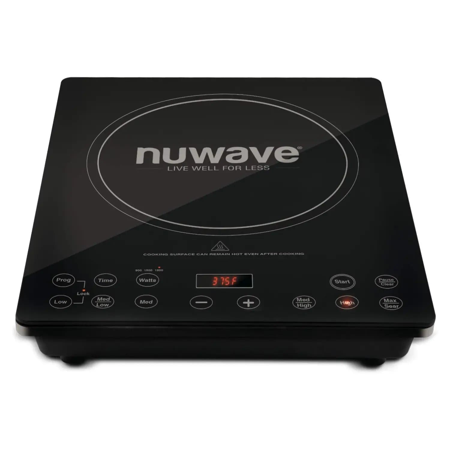 Black Nuwave PIC Pro Chef single-zone induction cooktop with digital controls, shown from its exact 30792LW product-page gallery.